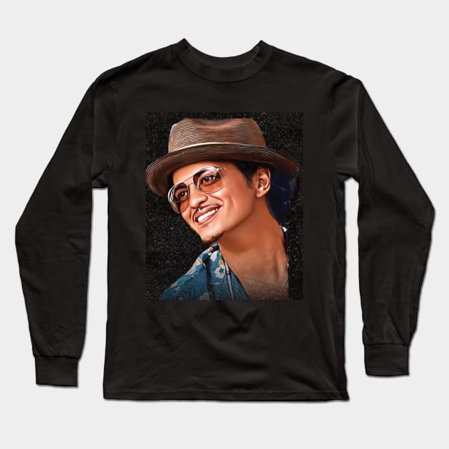 Bruno Mars Long Sleeve T-Shirt by SOLRACSIER